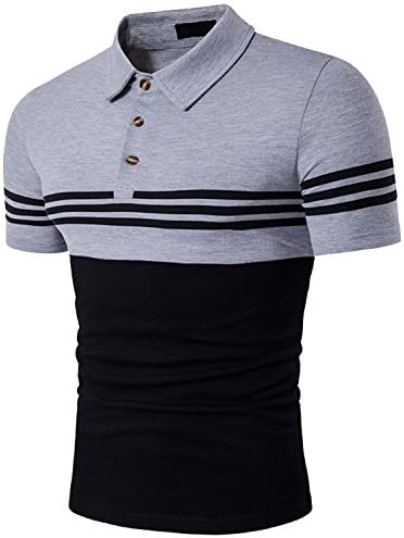 Camiseta polo masculina de manga curta com listras contrastantes