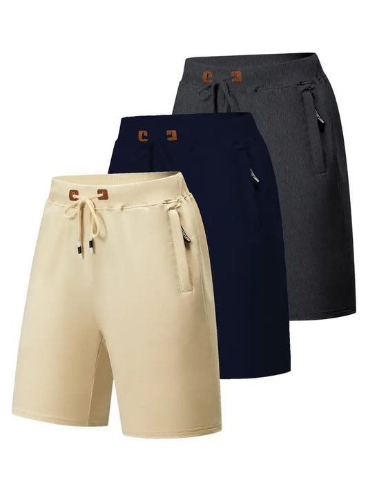 3 Peças de Shorts masculinos confortáveis , Shorts casuais uso diário